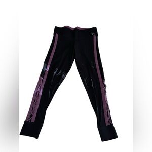 Victoria's Secret Black and Purple Leggings Size M